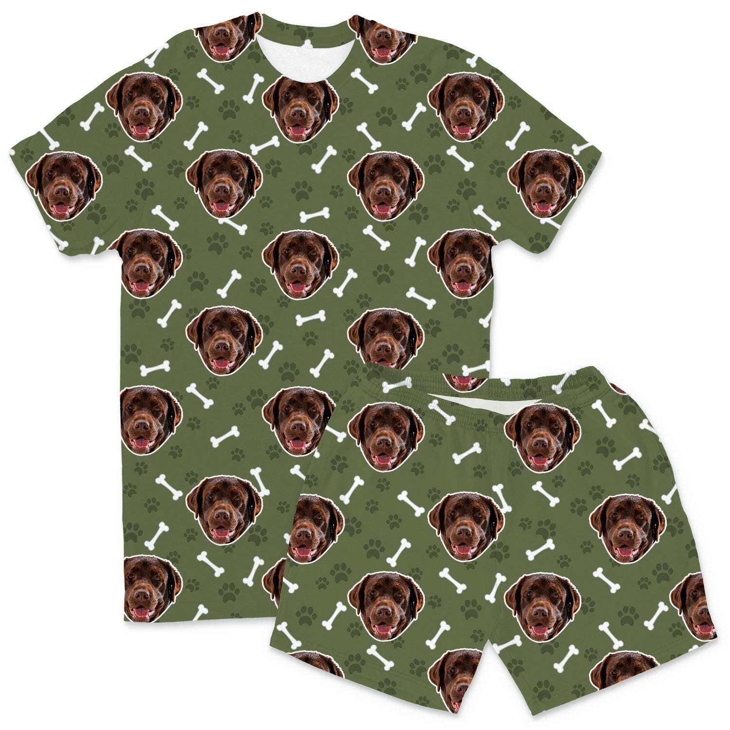 Your Dog Men's Custom Pajamas - Shorts Set