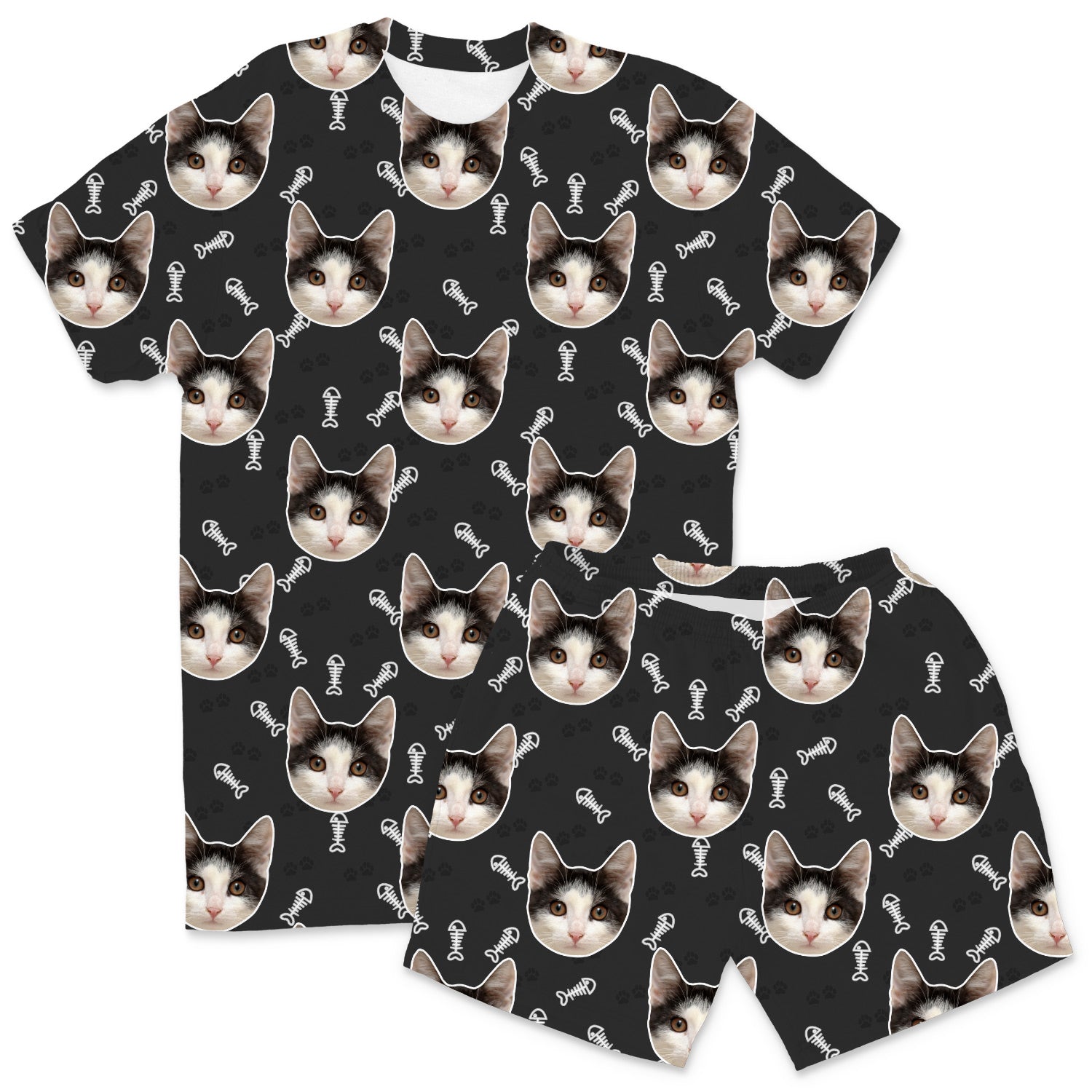 Your Cat Men's Custom Pajamas - Shorts Set