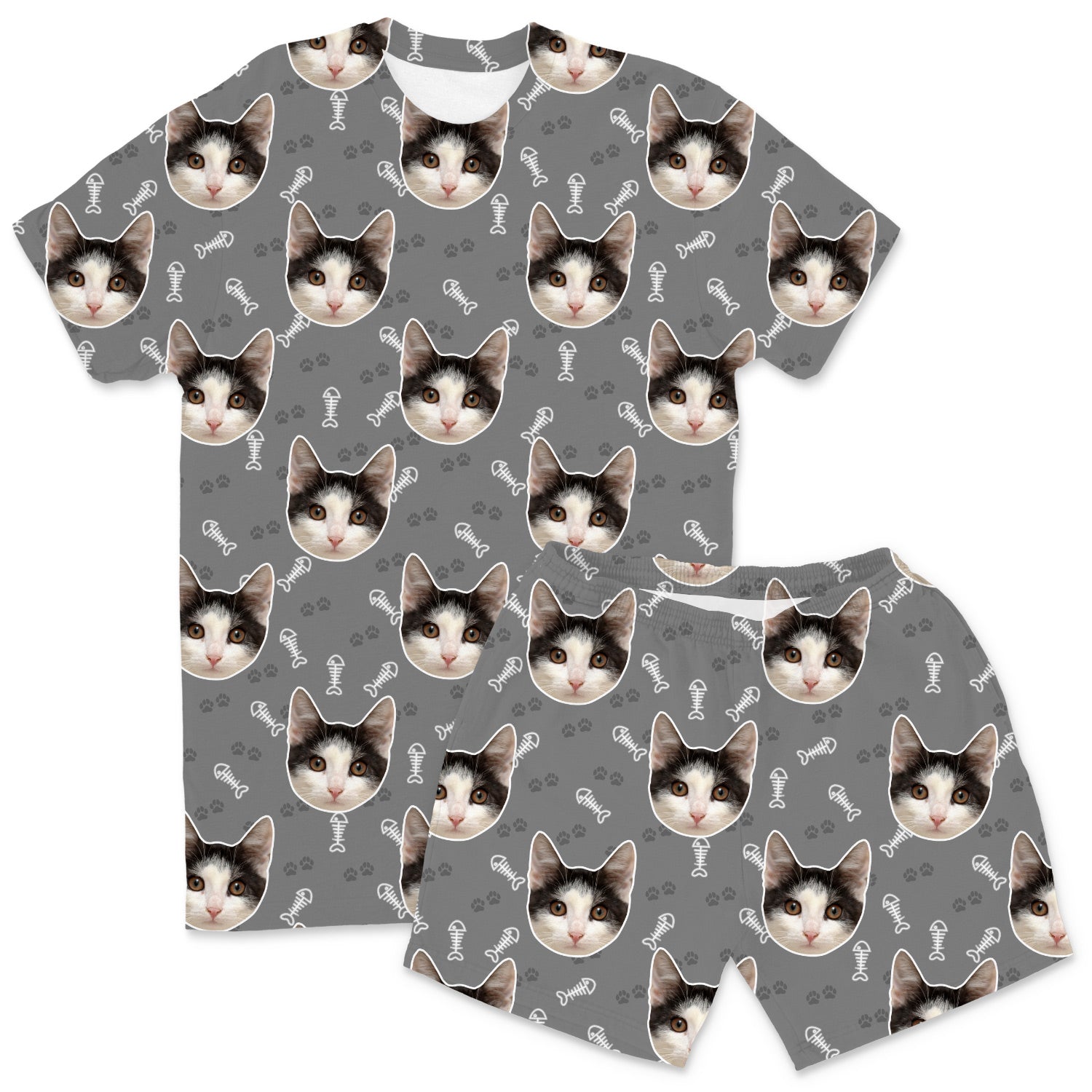 Your Cat Men's Custom Pajamas - Shorts Set