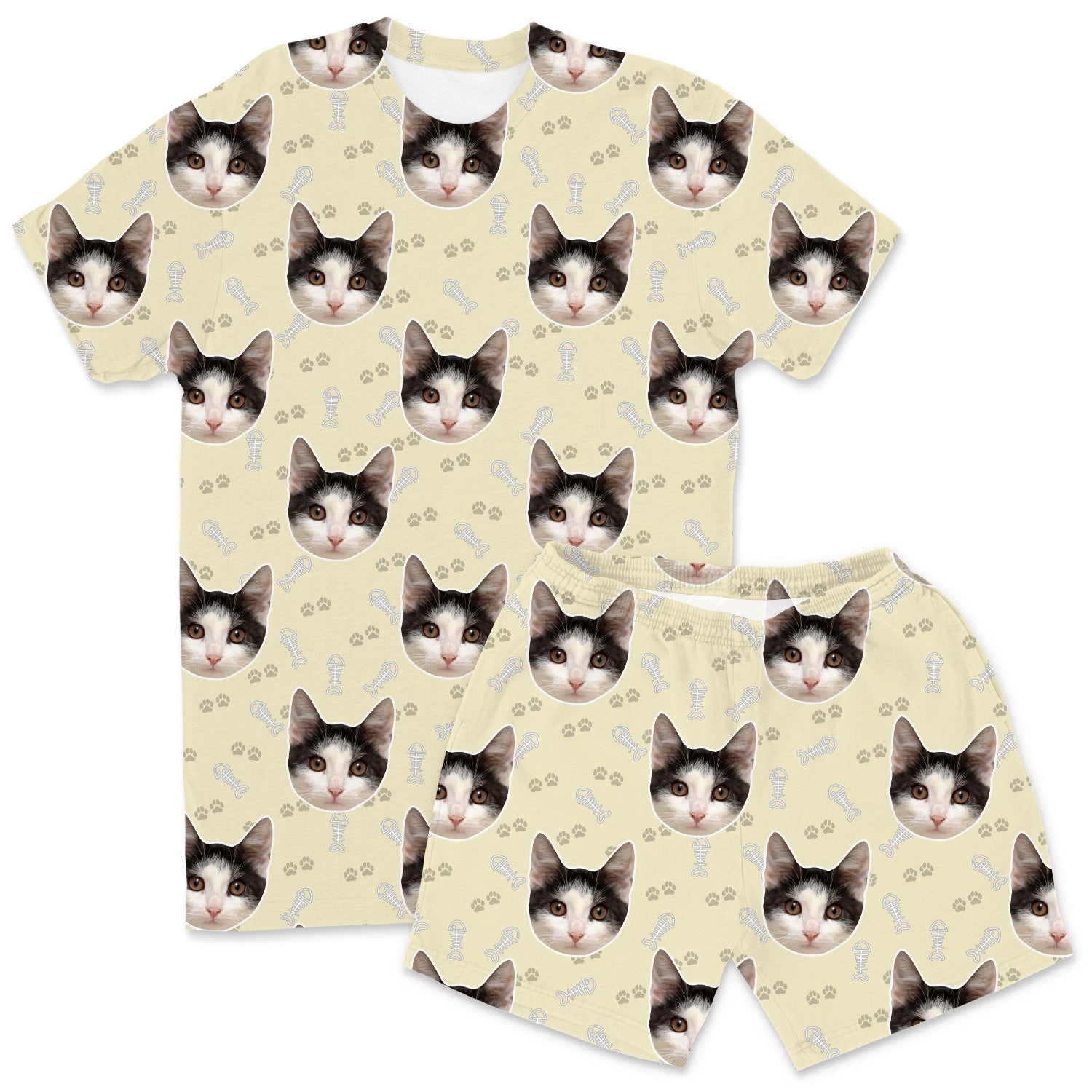 Your Cat Men's Custom Pajamas - Shorts Set