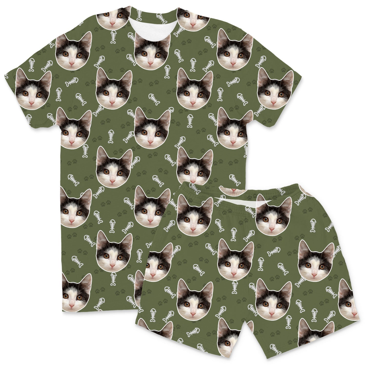 Your Cat Men's Custom Pajamas - Shorts Set