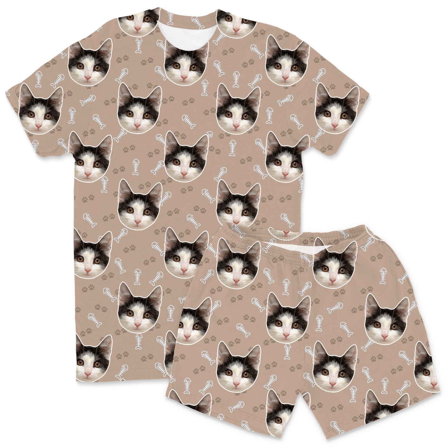 Your Cat Men's Custom Pajamas - Shorts Set