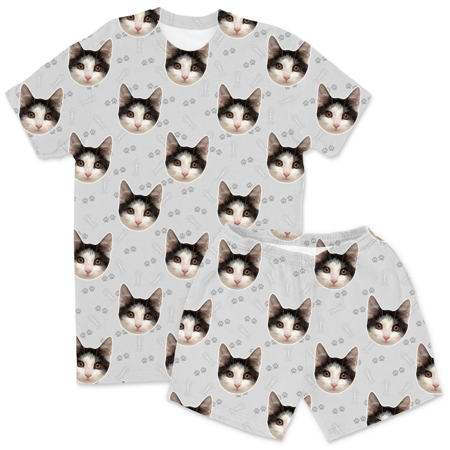 Your Cat Men's Custom Pajamas - Shorts Set