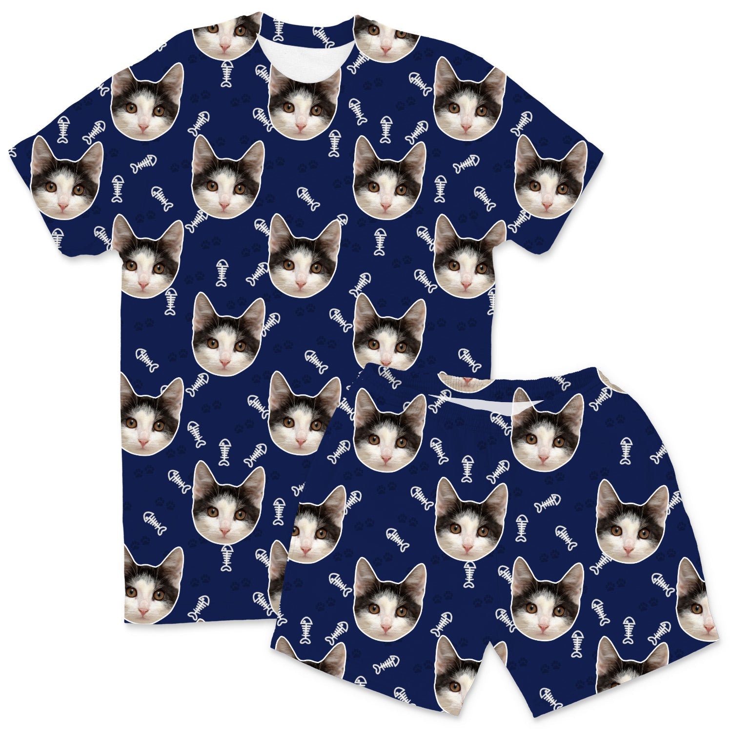Your Cat Men's Custom Pajamas - Shorts Set
