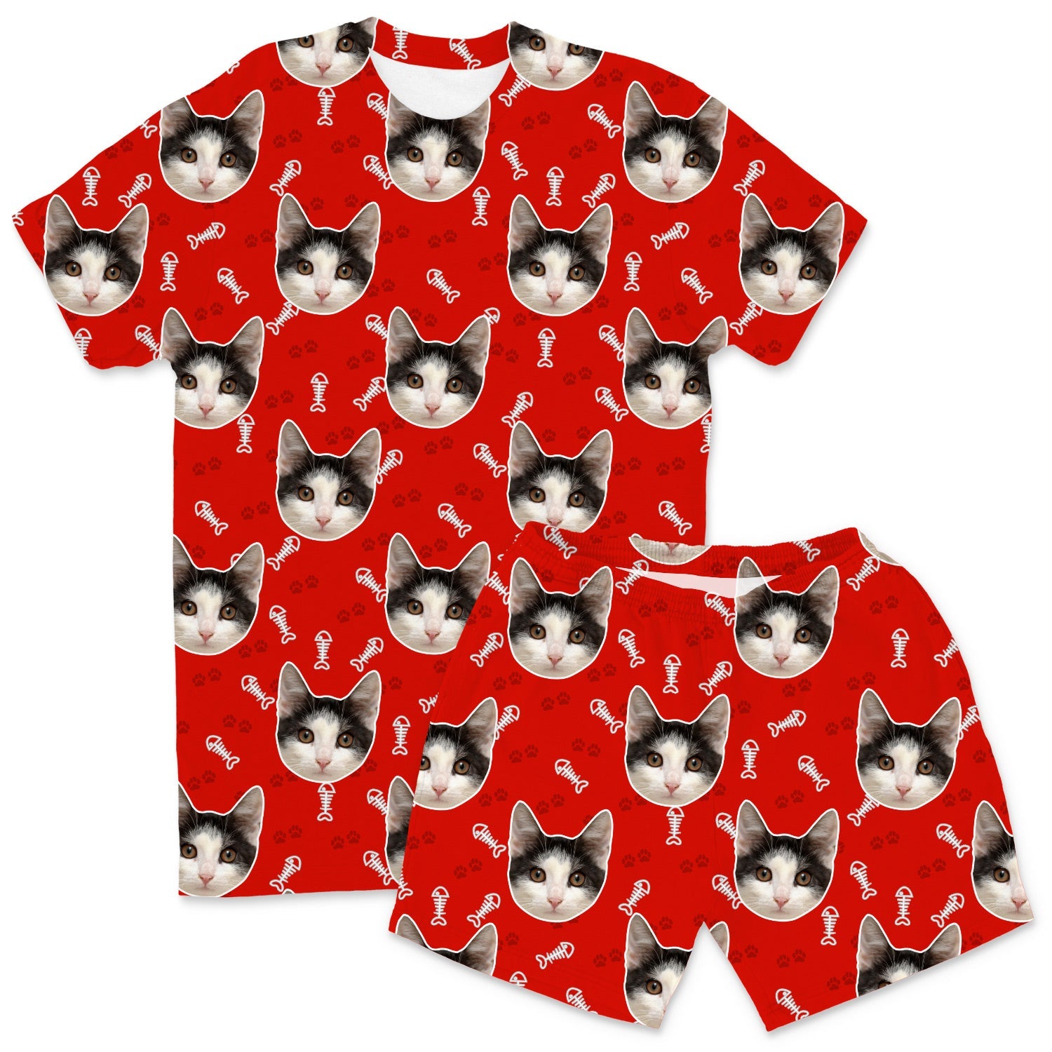 Your Cat Men's Custom Pajamas - Shorts Set