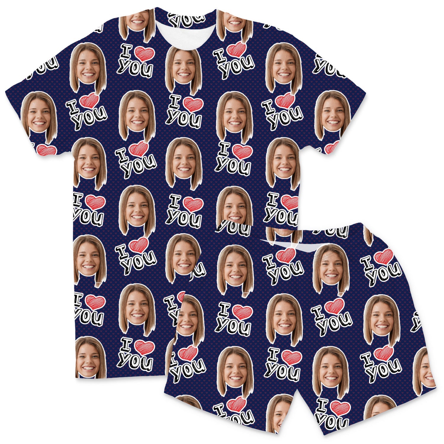 Men's I Heart You Custom PJs - Shorts Set