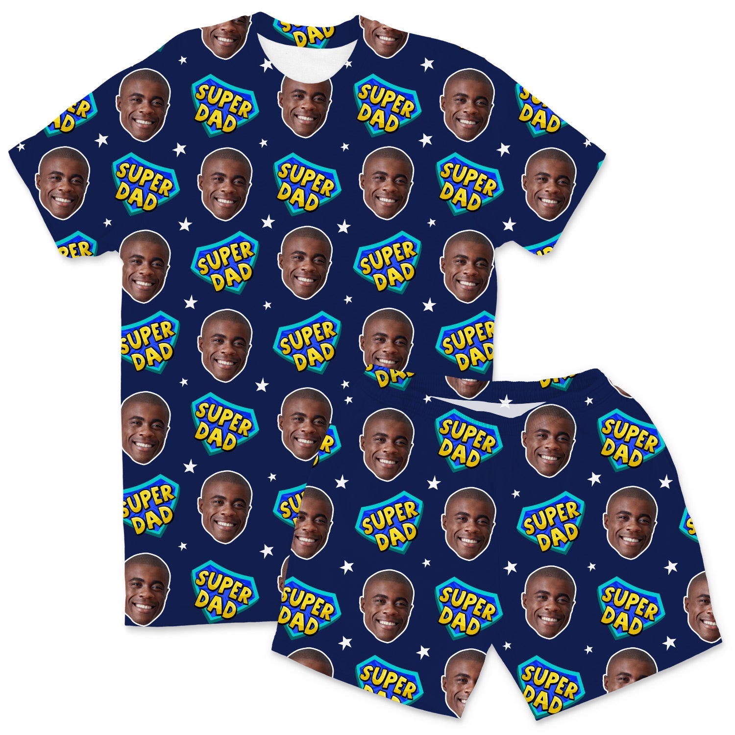 Men's Super Dad Custom PJs - Shorts Set