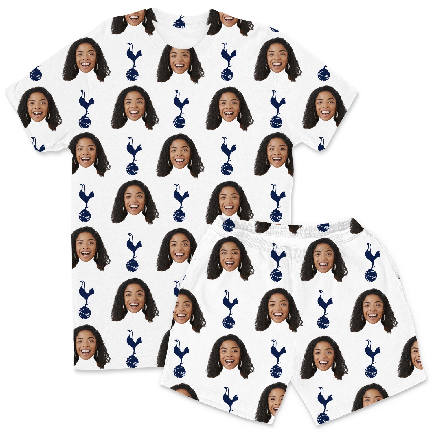 Custom Men's Pajamas - Spurs White Men's PJ Shorts Set