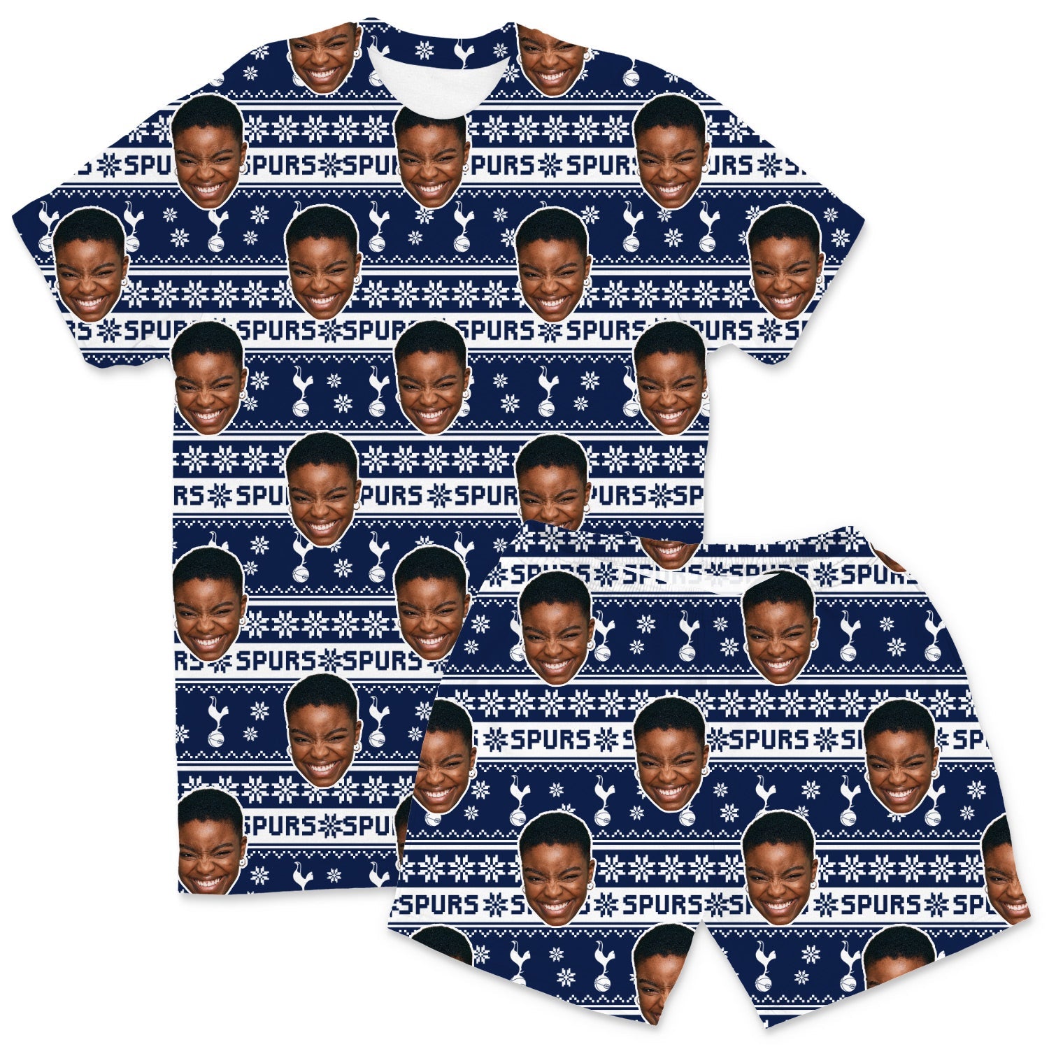 Custom Men's Pajamas - Spurs Christmas Men's PJ Shorts Set