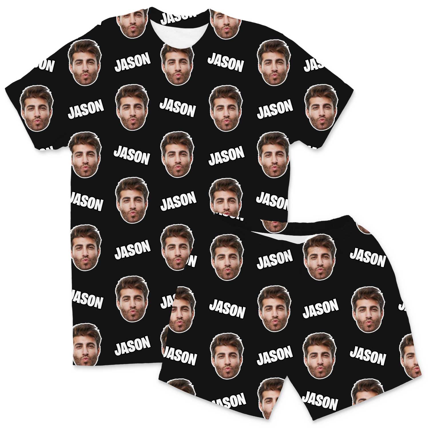 Your Face & Name Men's Custom PJs - Shorts Set