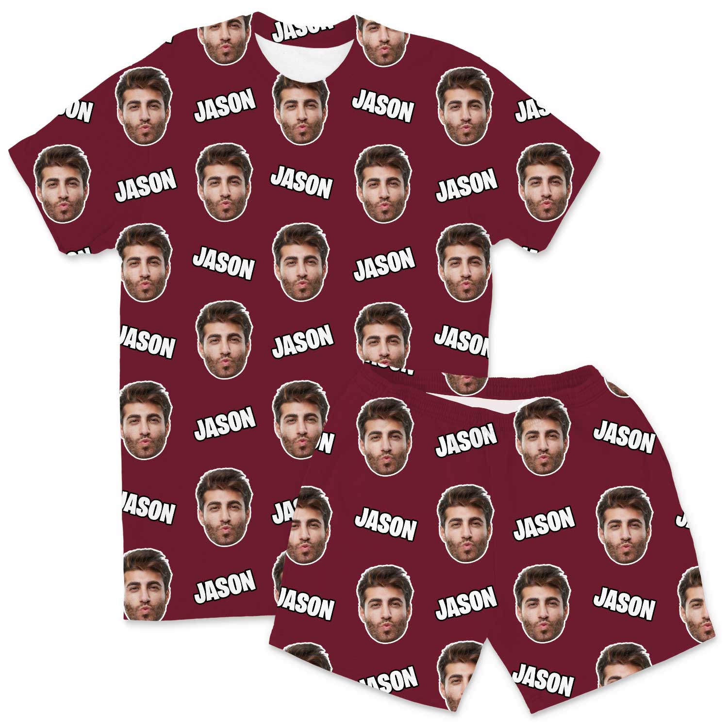 Your Face & Name Men's Custom PJs - Shorts Set