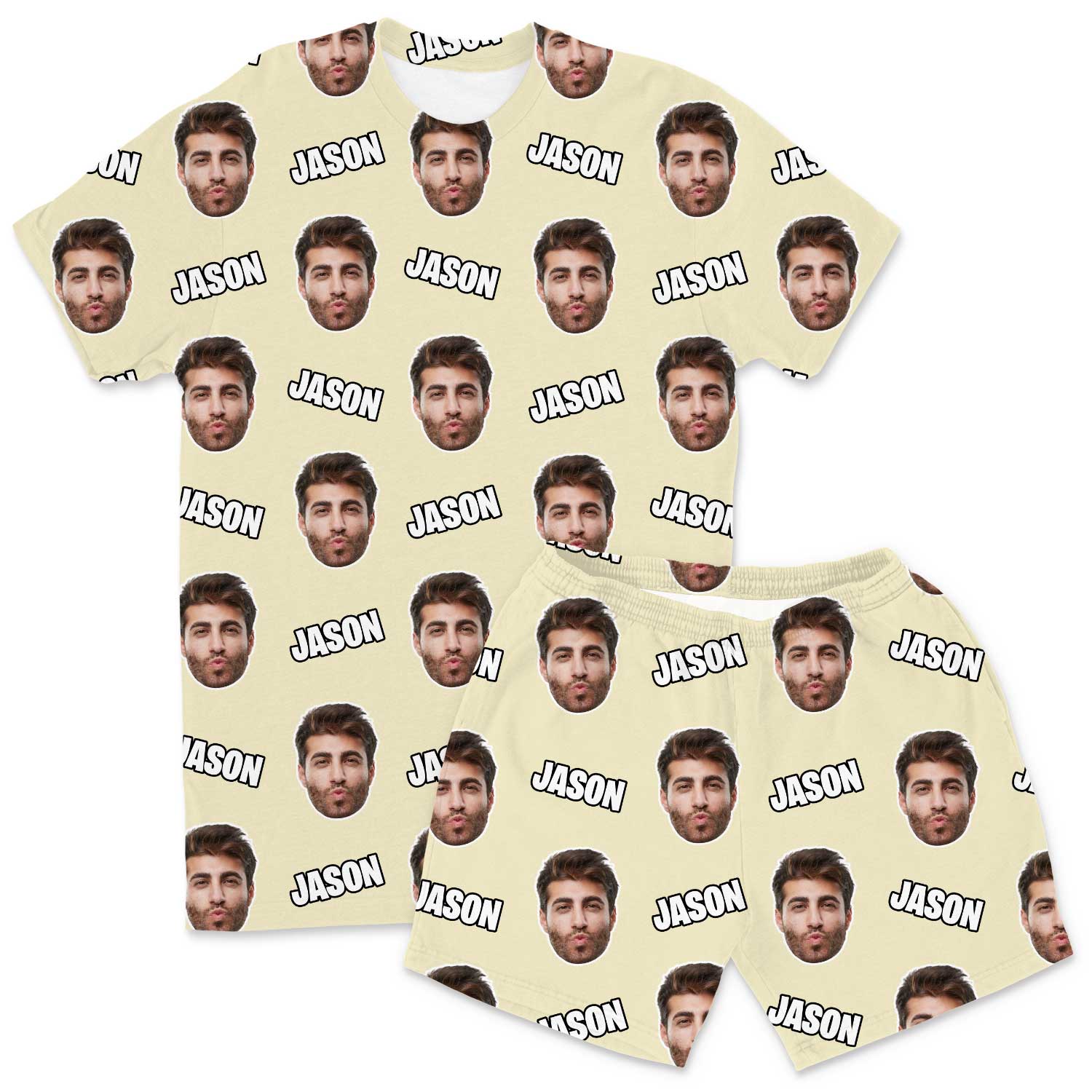 Your Face & Name Men's Custom PJs - Shorts Set
