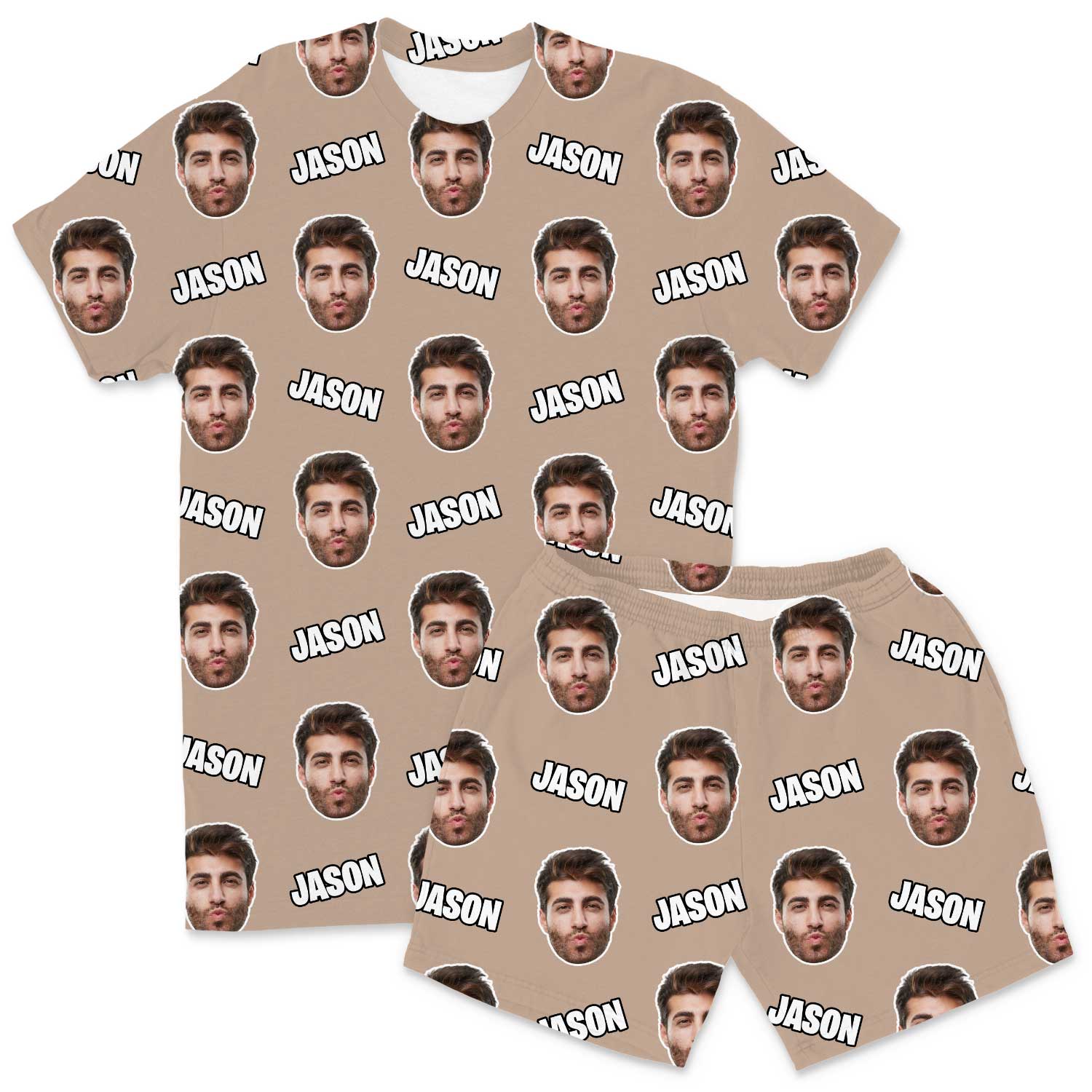 Your Face & Name Men's Custom PJs - Shorts Set