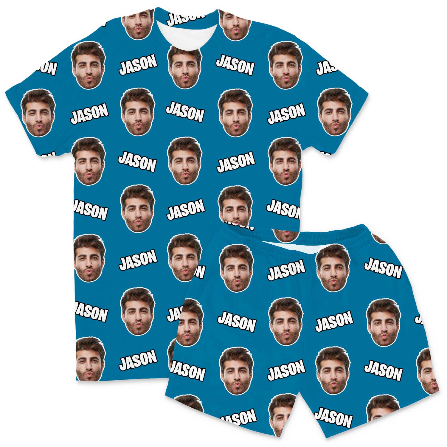 Your Face & Name Men's Custom PJs - Shorts Set