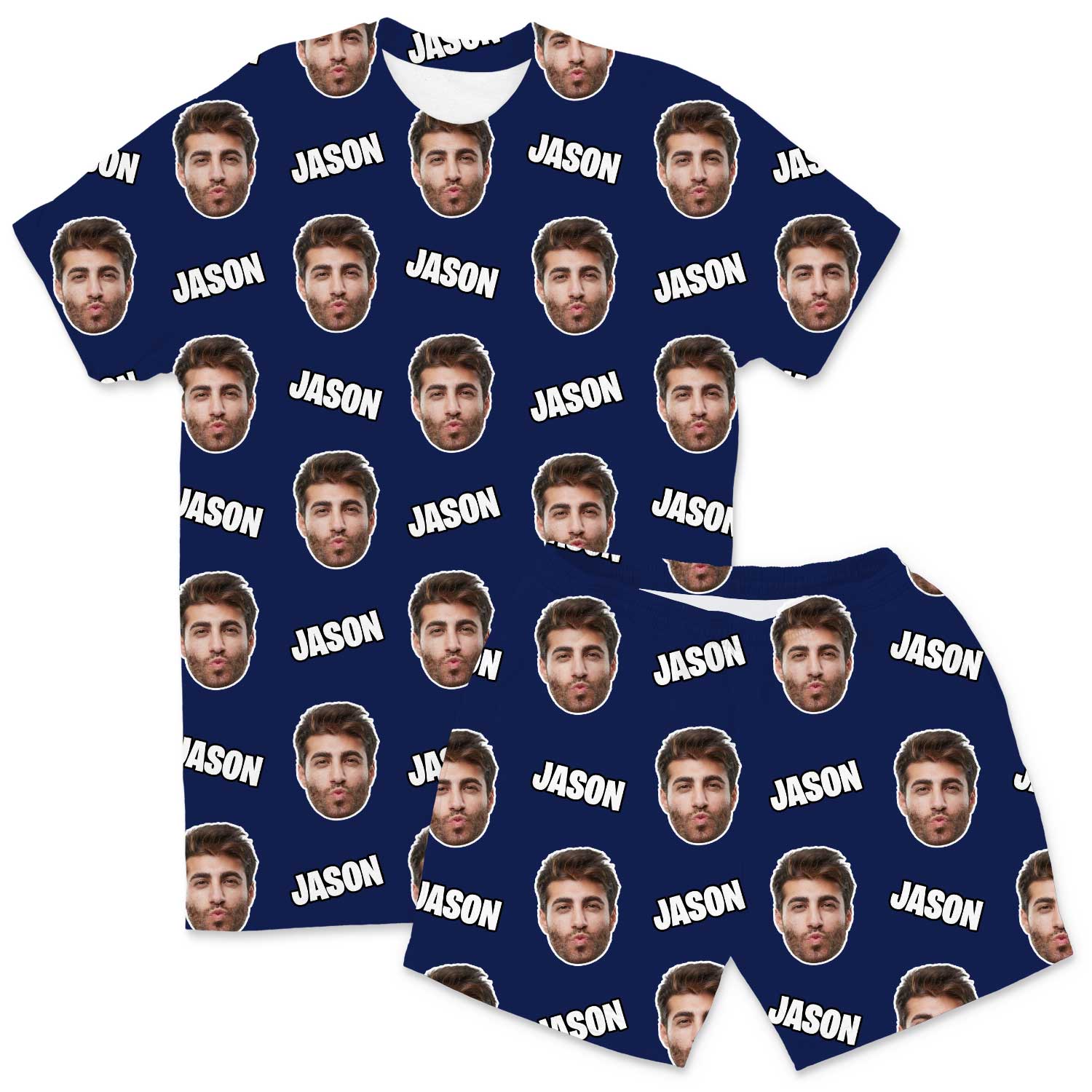 Your Face & Name Men's Custom PJs - Shorts Set