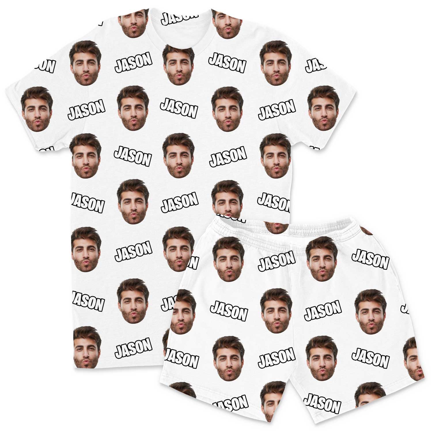 Your Face & Name Men's Custom PJs - Shorts Set