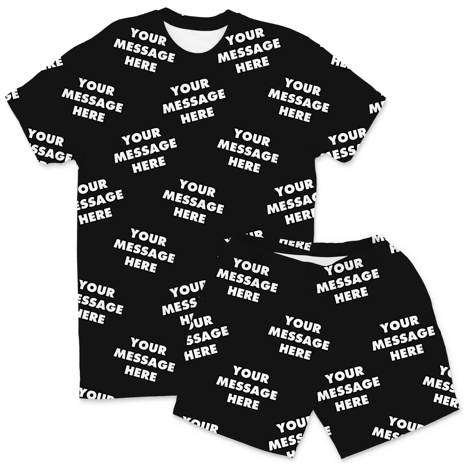 Your Message All Over Men's Custom PJs - Shorts Set