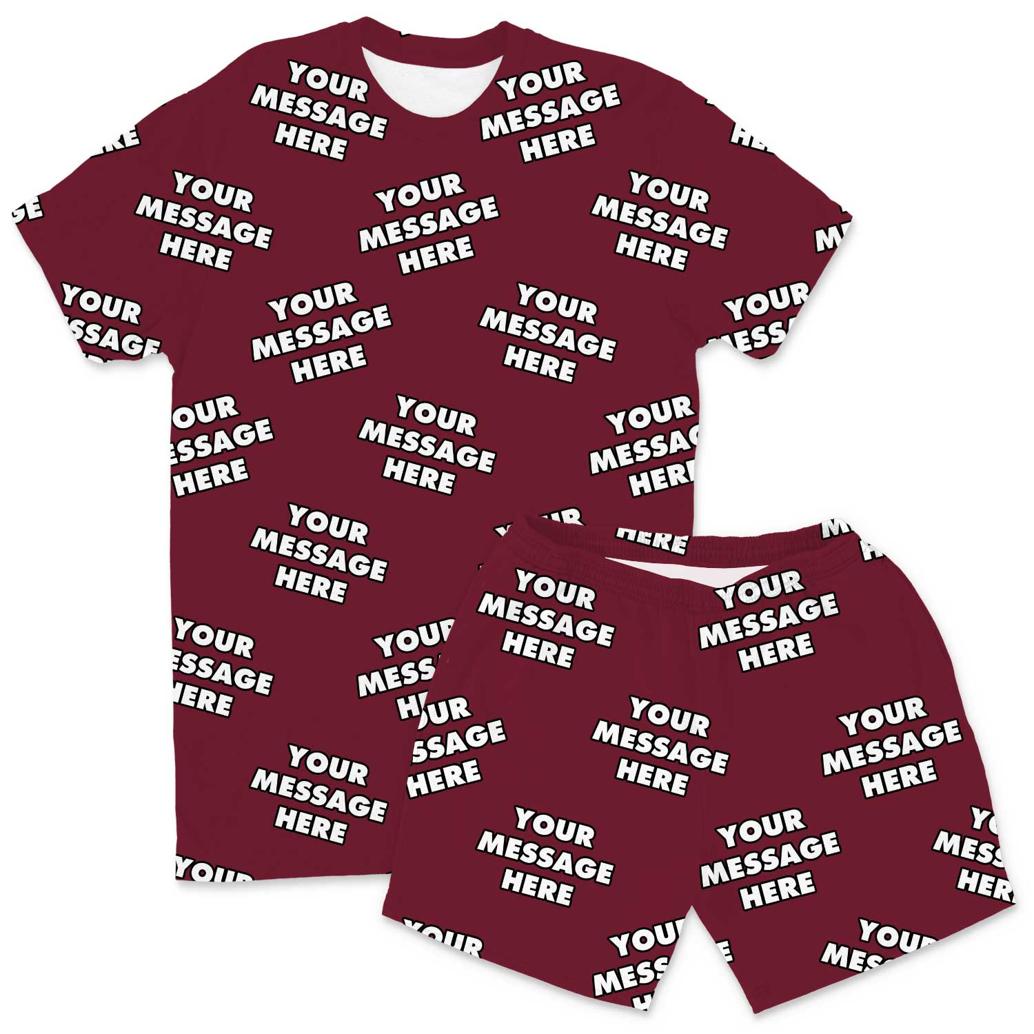 Your Message All Over Men's Custom PJs - Shorts Set