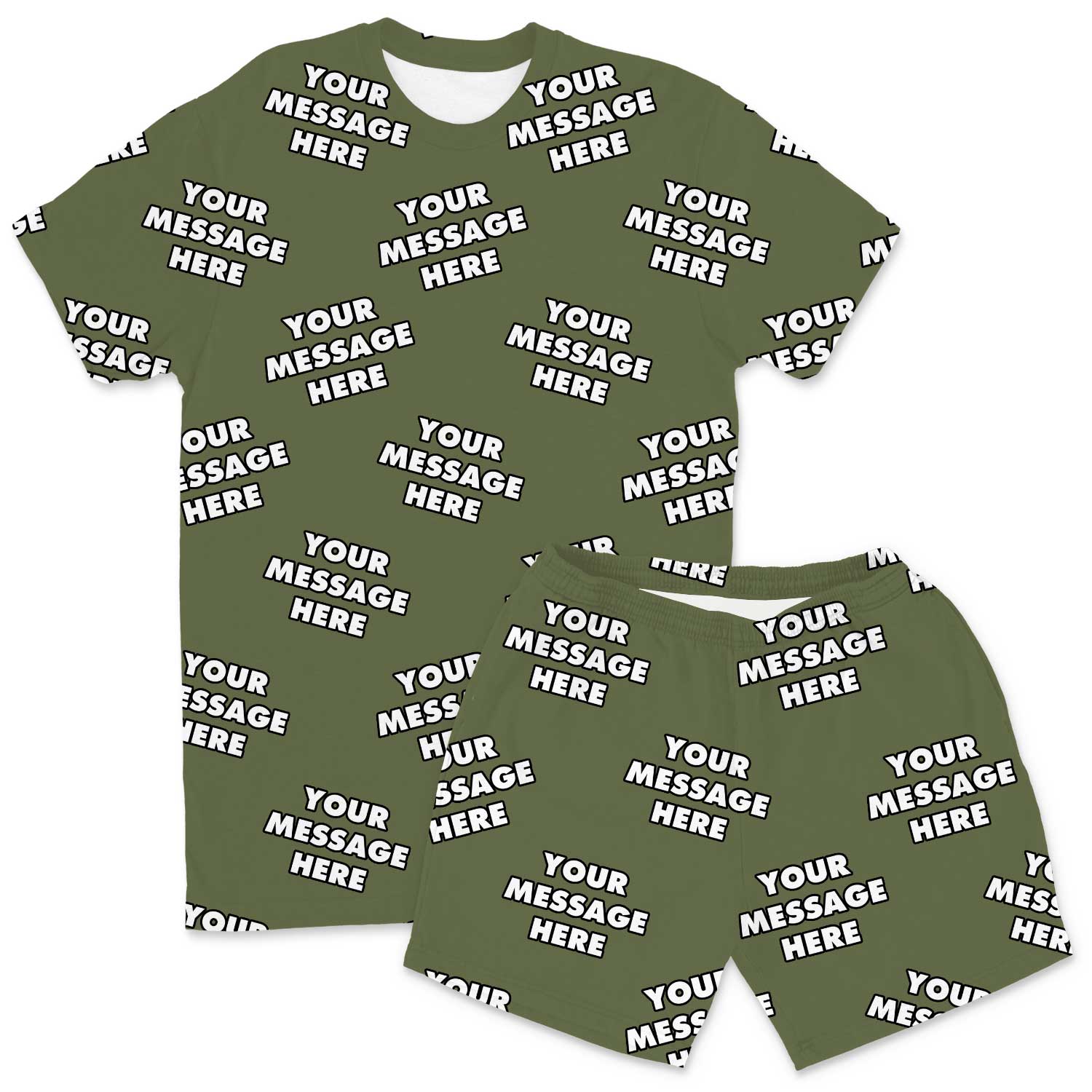 Your Message All Over Men's Custom PJs - Shorts Set