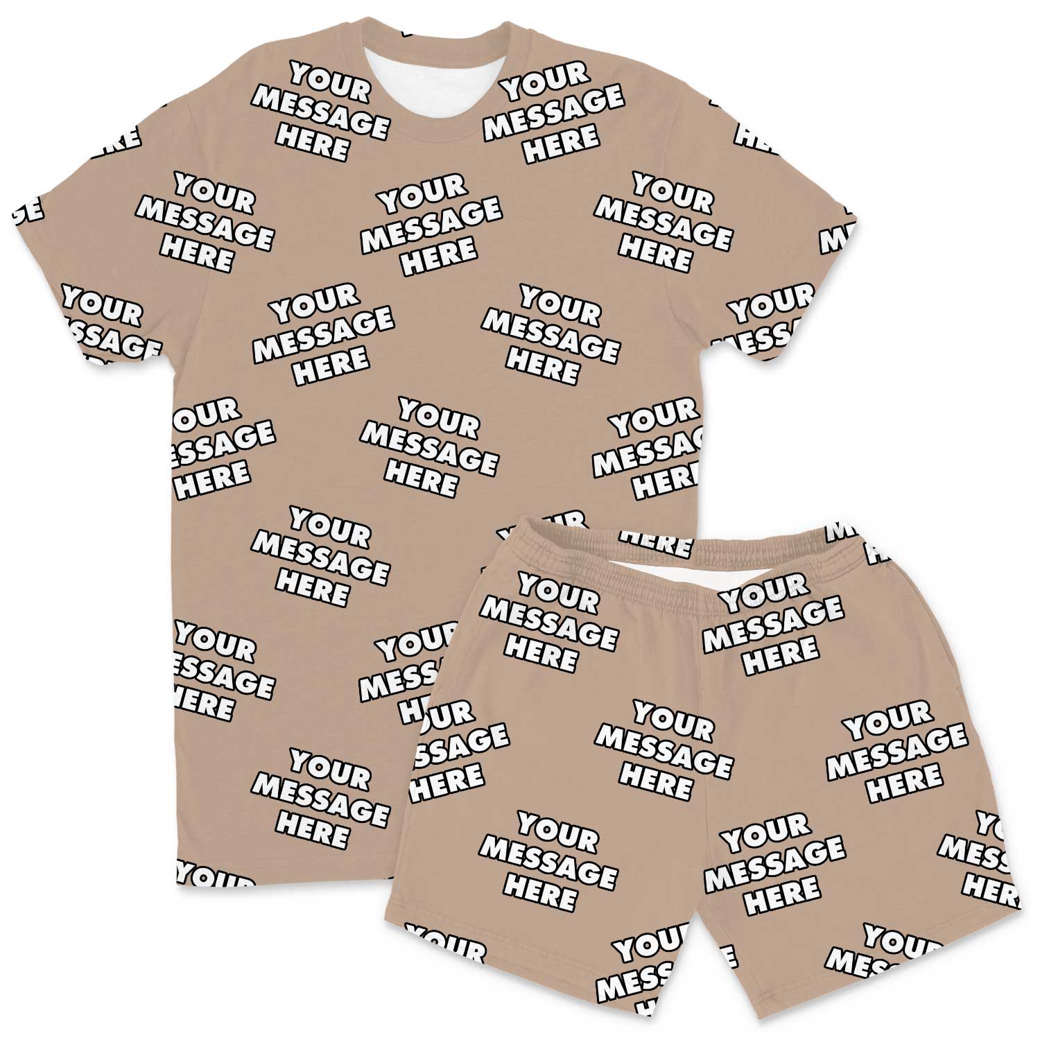 Your Message All Over Men's Custom PJs - Shorts Set