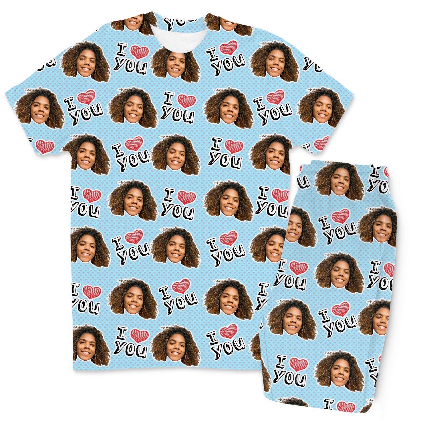Men's I Heart You Custom Pajamas - Pants Set