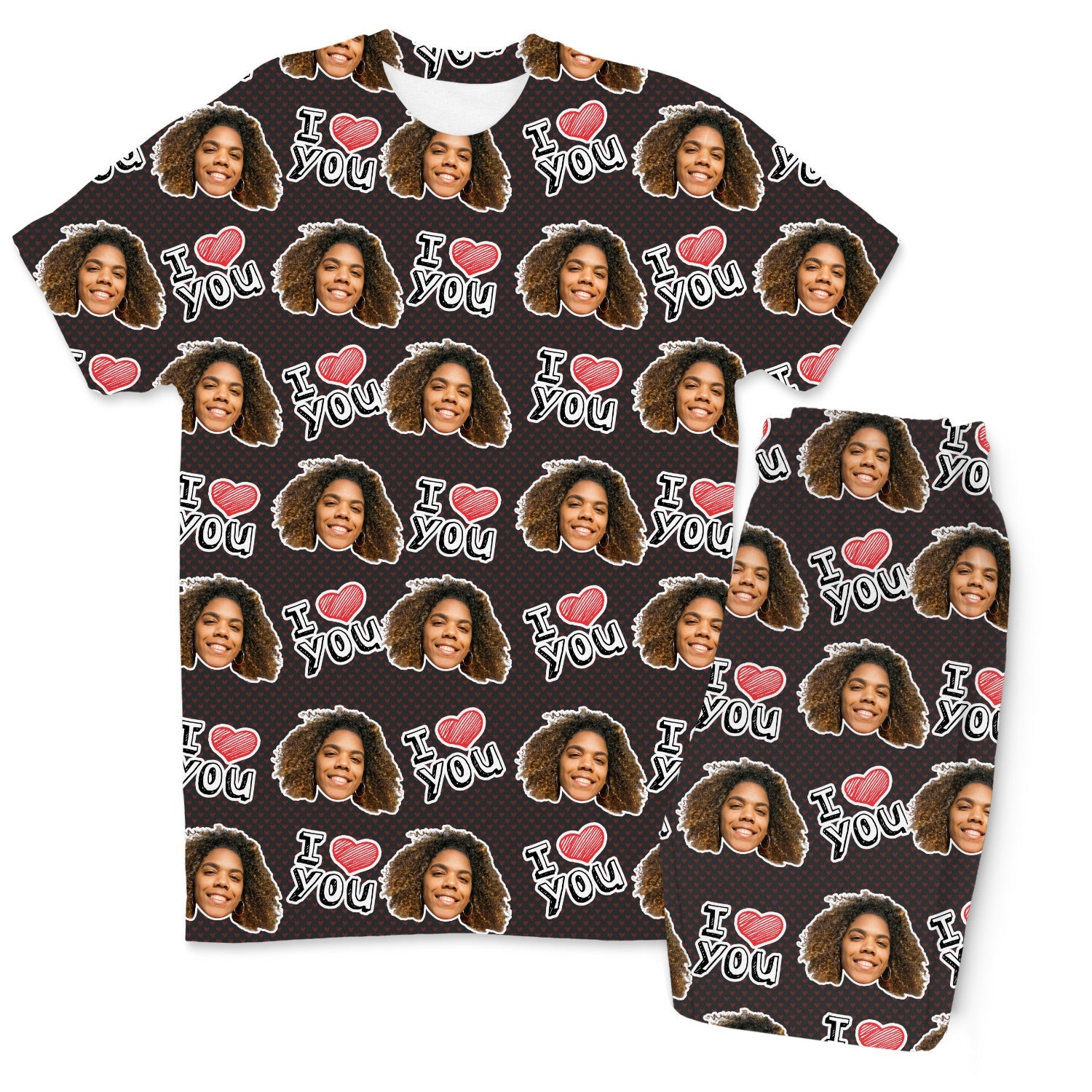 Men's I Heart You Custom Pajamas - Pants Set