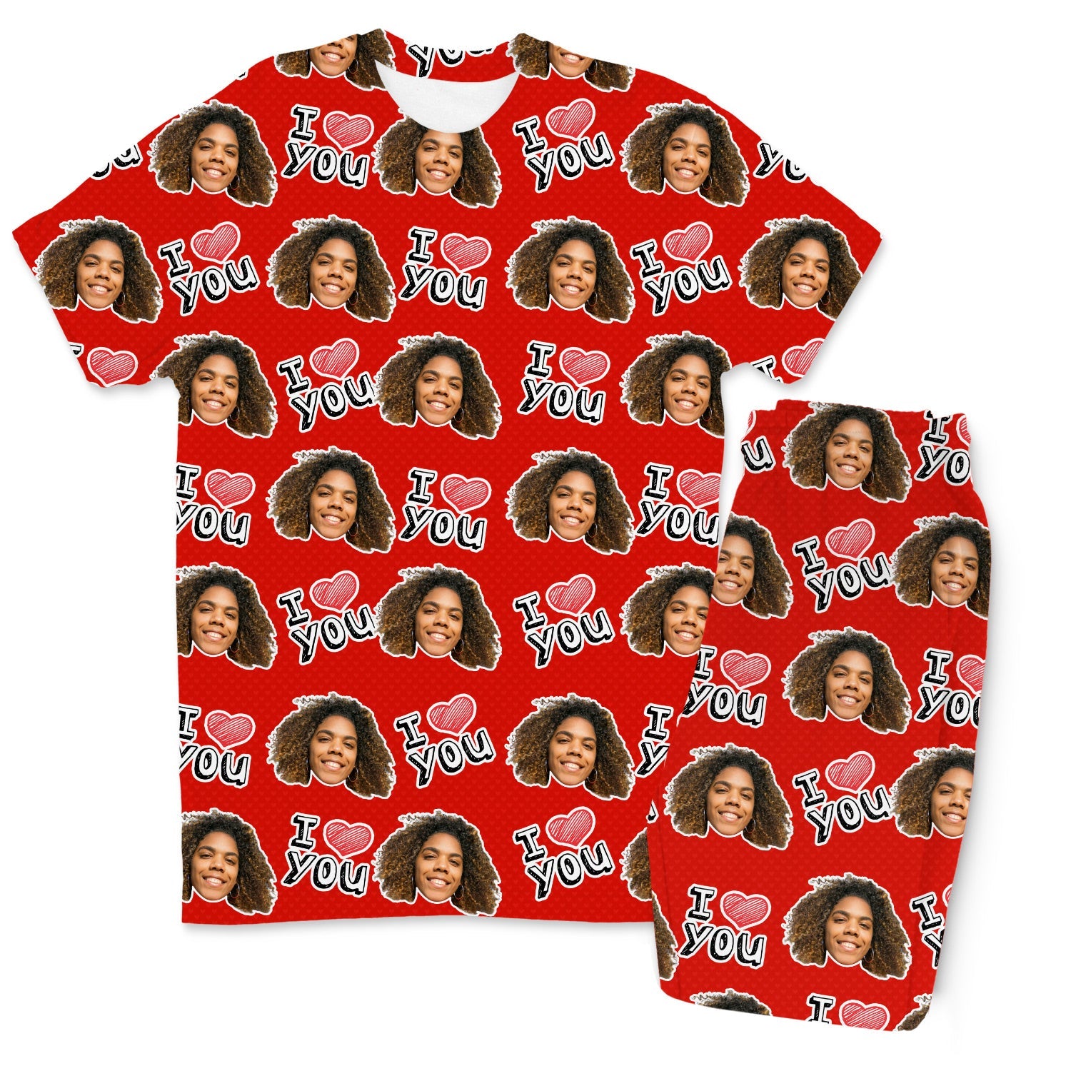 Men's I Heart You Custom Pajamas - Pants Set