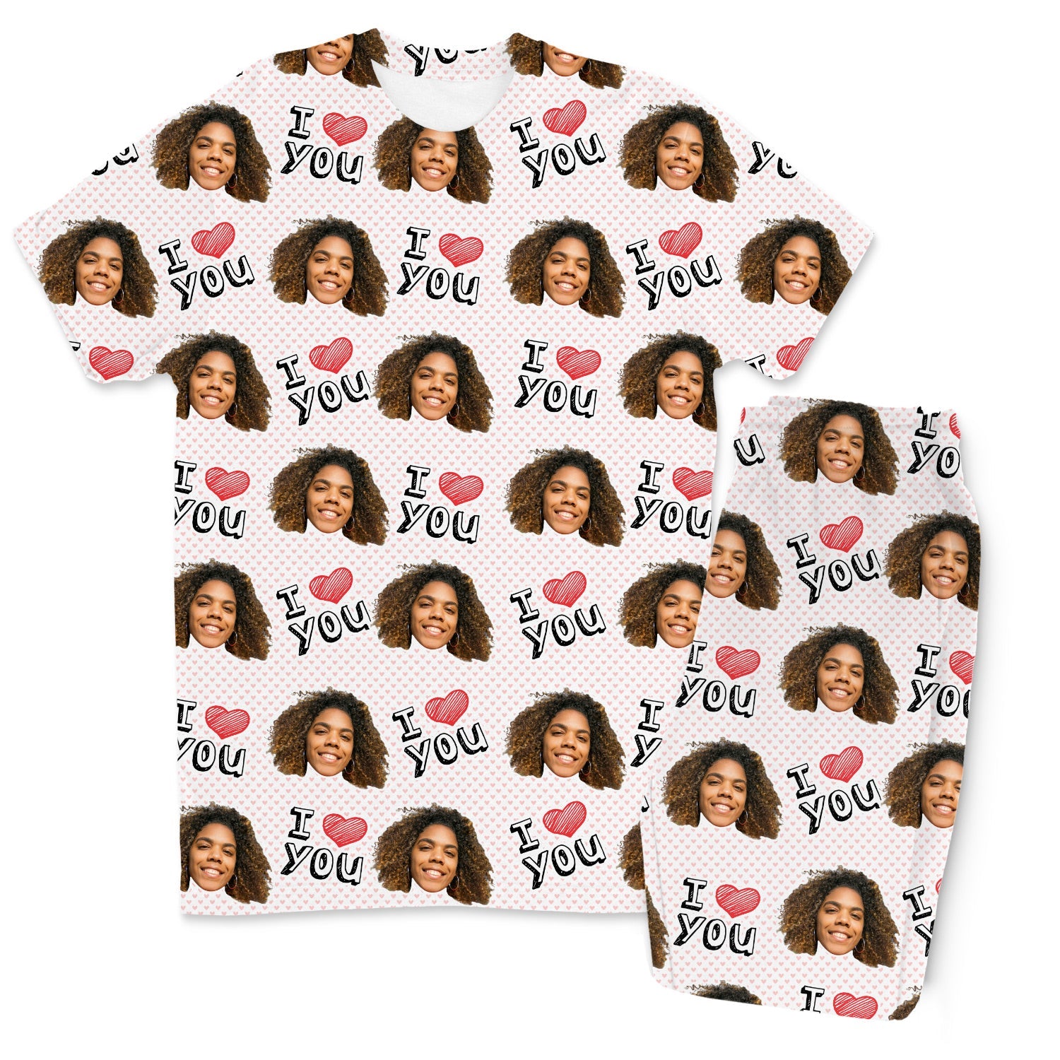 Men's I Heart You Custom Pajamas - Pants Set