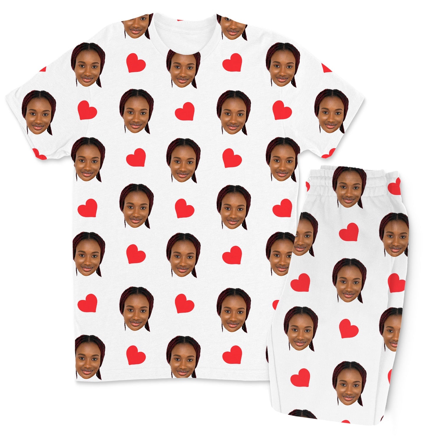 Red Hearts Custom Men's PJ Pants Set