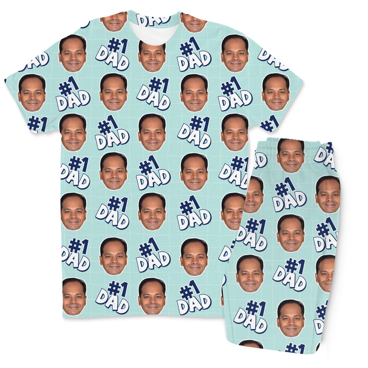 Men's Number 1 Dad Custom Pajamas - Pants Set