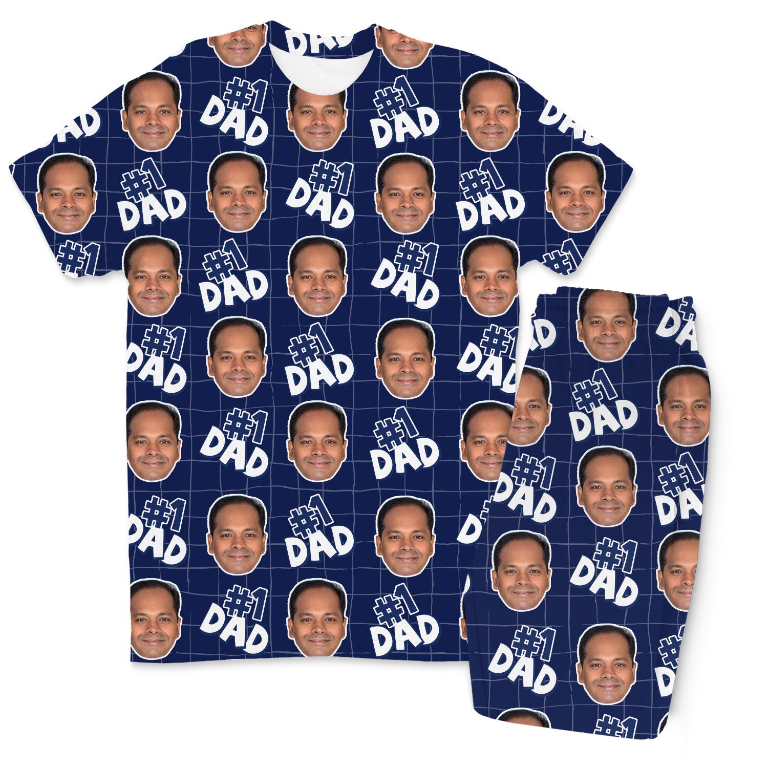 Men's Number 1 Dad Custom Pajamas - Pants Set