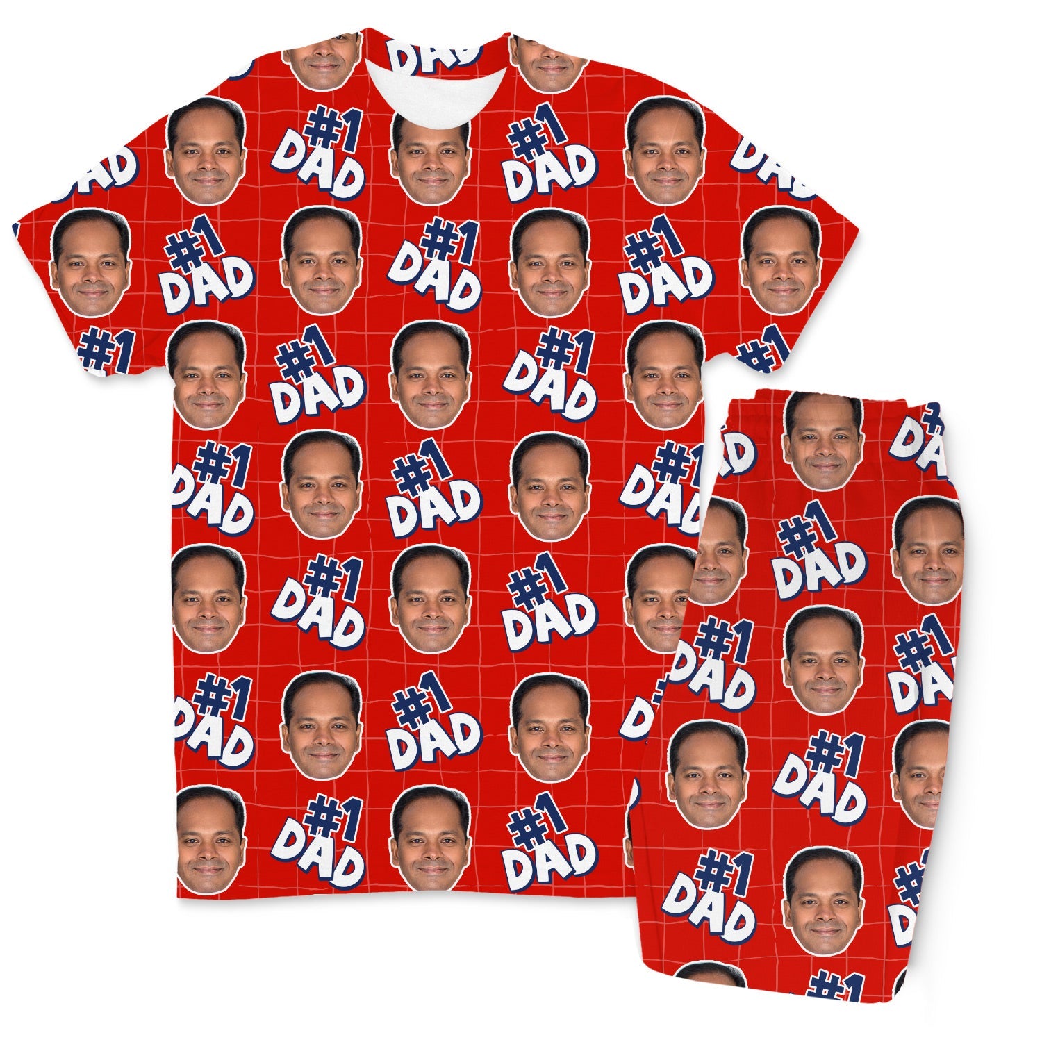 Men's Number 1 Dad Custom Pajamas - Pants Set