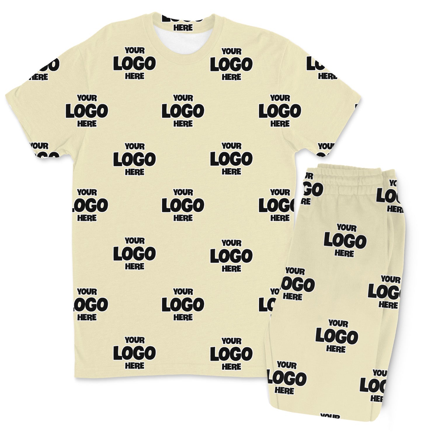 Personalized Logo Pattern Men’s PJ Trousers Set