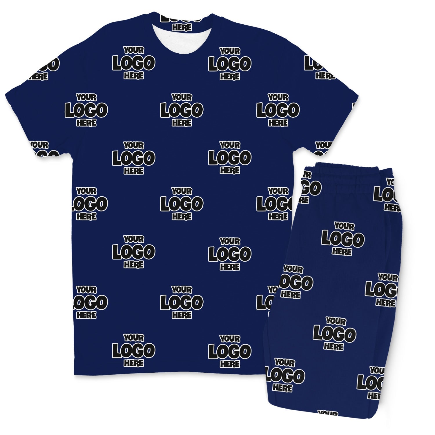 Personalized Logo Pattern Men’s PJ Trousers Set