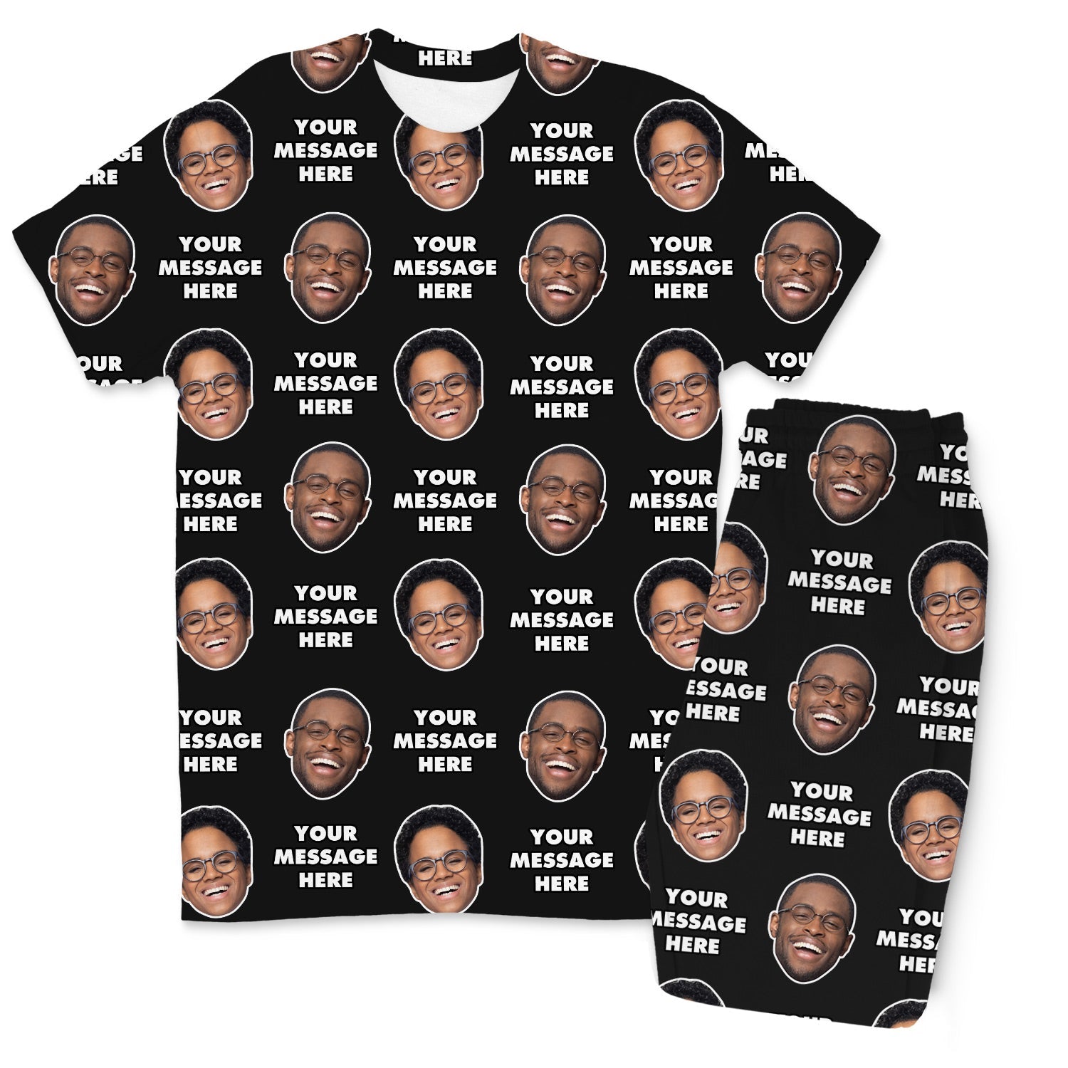 Your Face & Message Men's Custom PJs - Pants Set