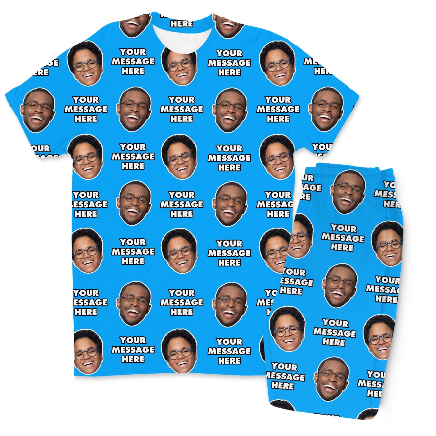 Your Face & Message Men's Custom PJs - Pants Set