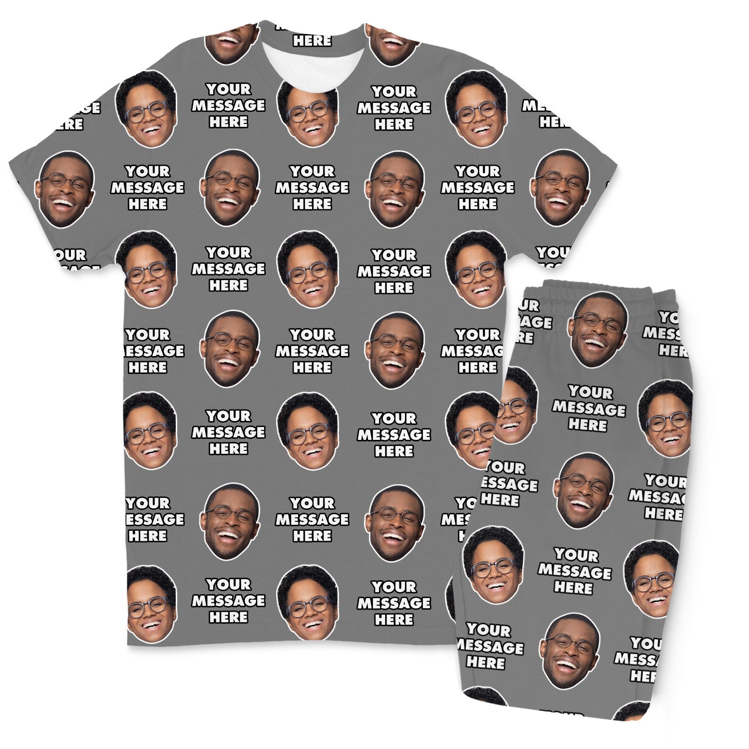 Your Face & Message Men's Custom PJs - Pants Set