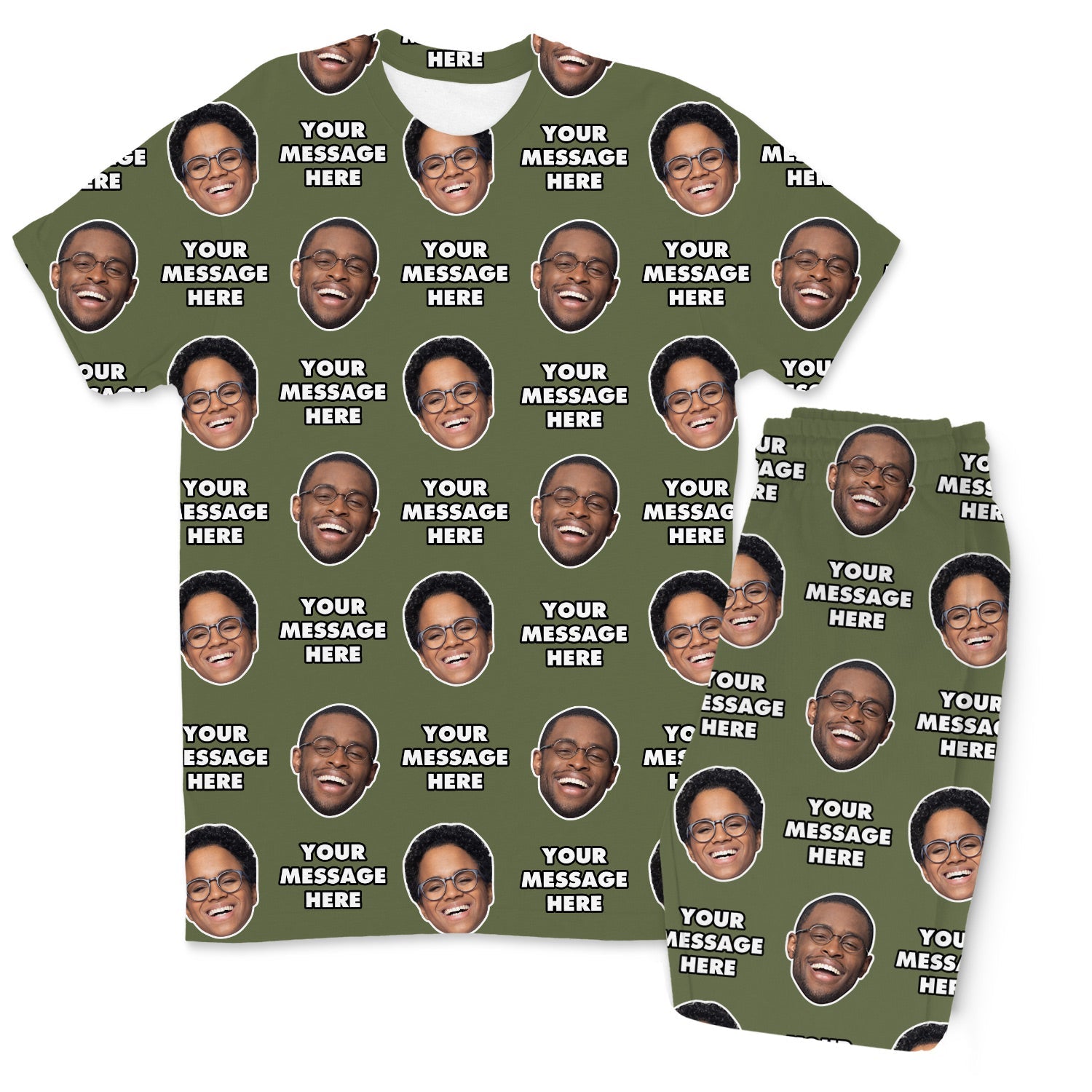 Your Face & Message Men's Custom PJs - Pants Set