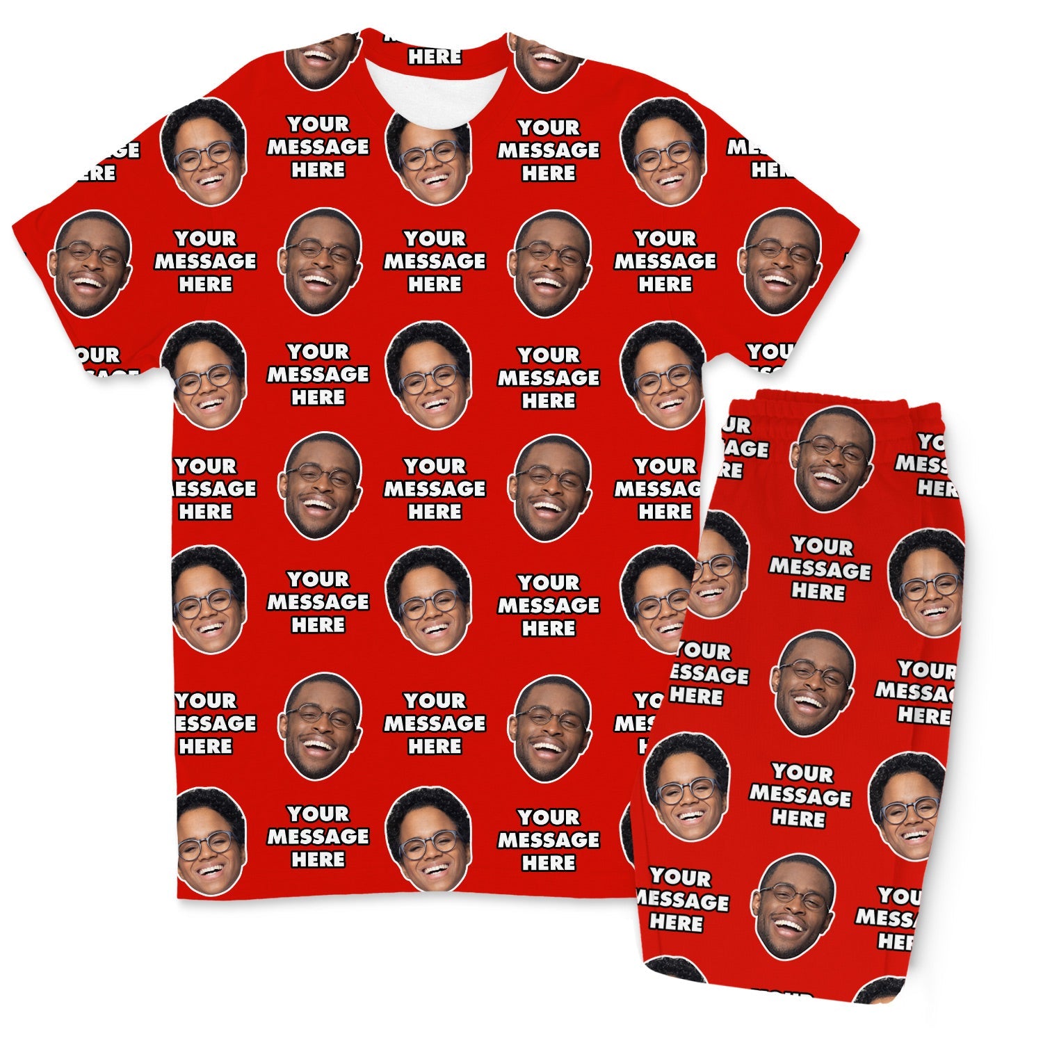 Your Face & Message Men's Custom PJs - Pants Set