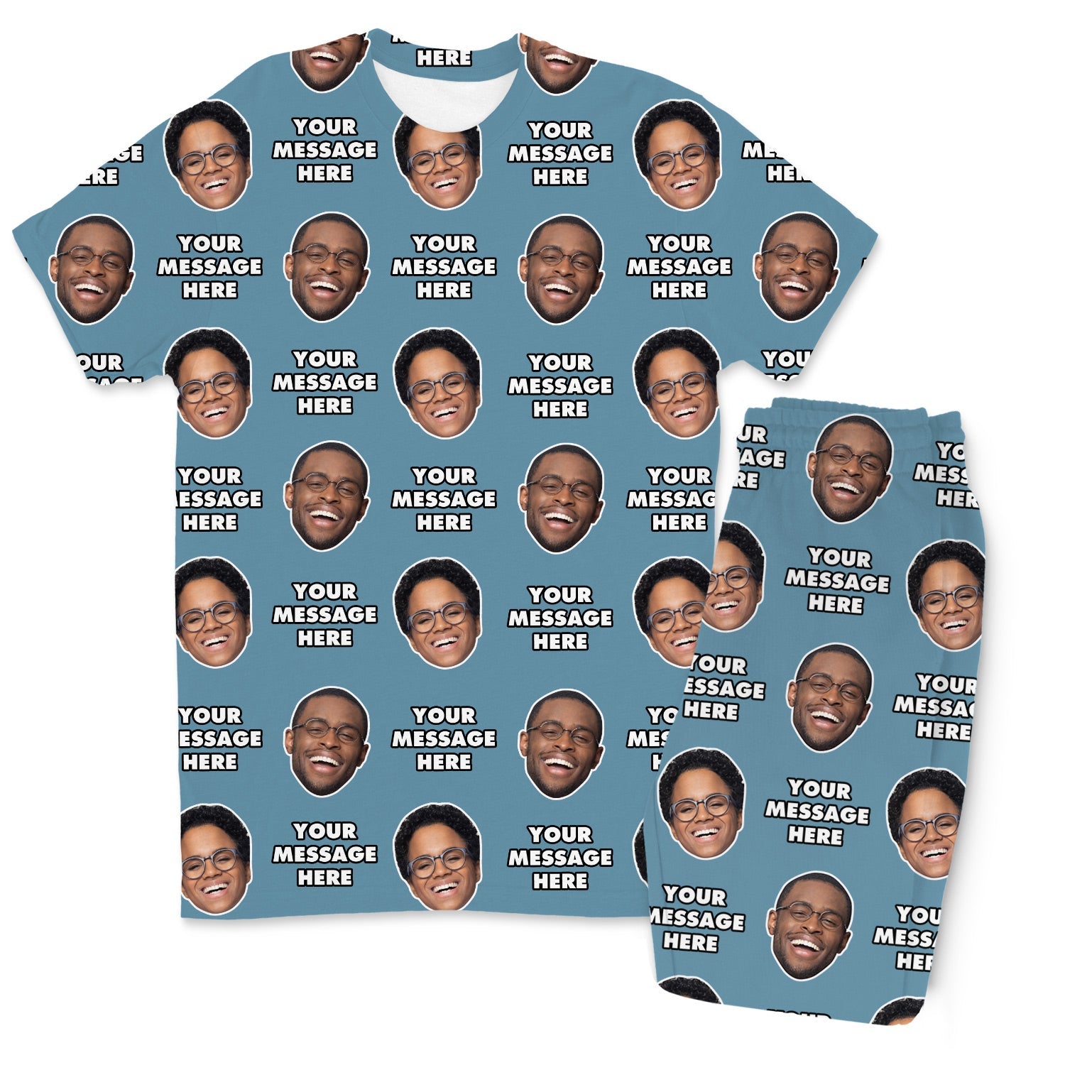 Your Face & Message Men's Custom PJs - Pants Set