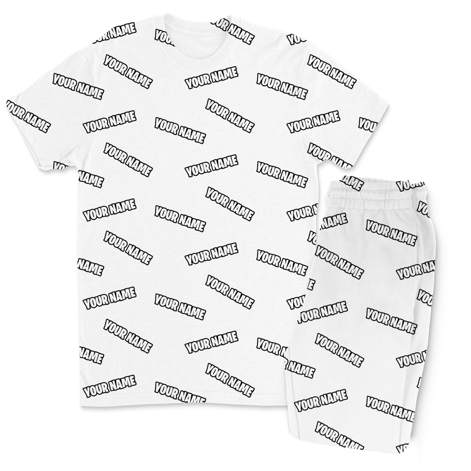 Your Name All Over Men's Custom PJs - Pants Set