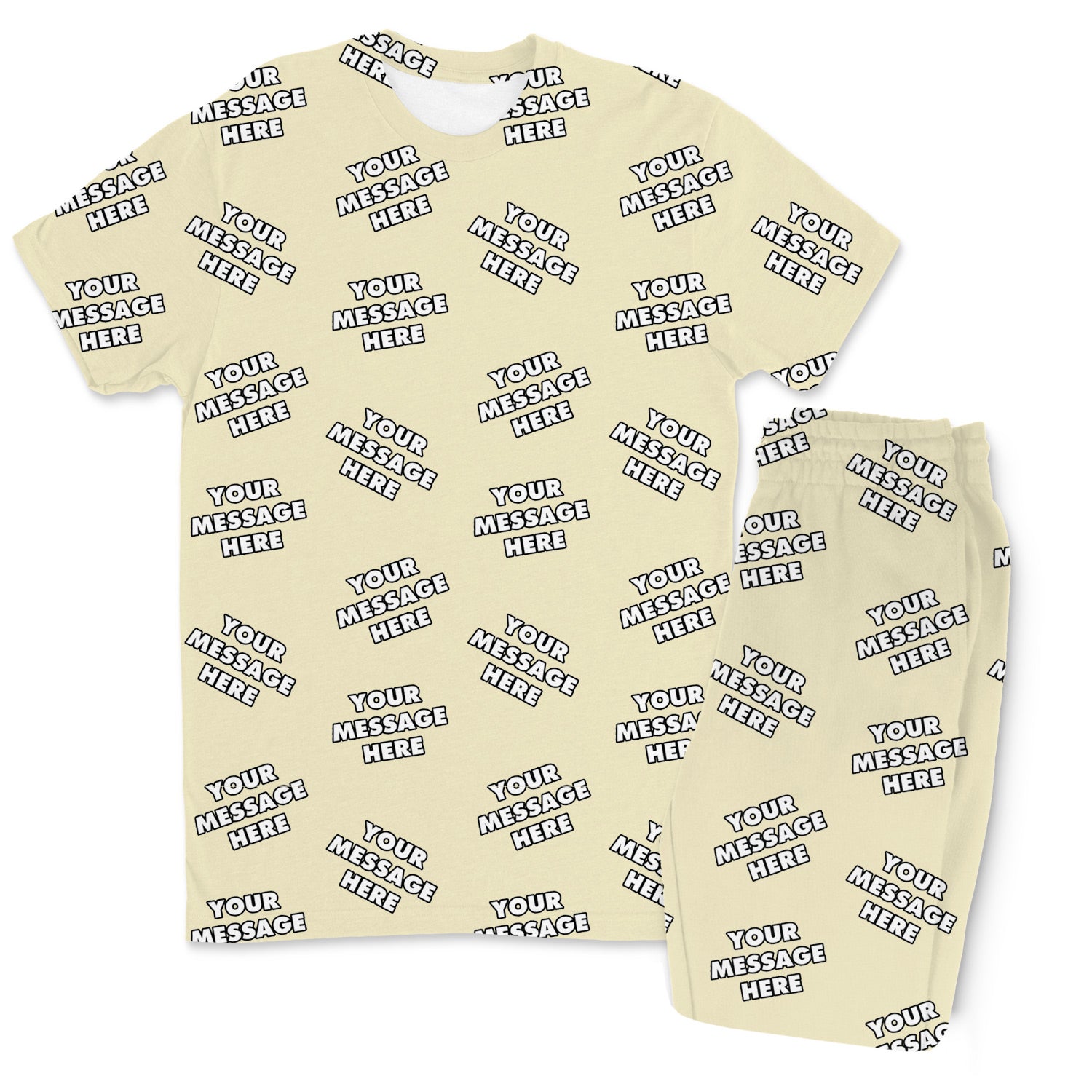 Your Message All Over Men's Custom PJs - Pants Set