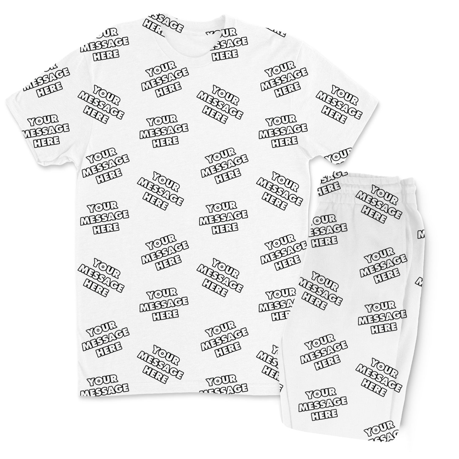 Your Message All Over Men's Custom PJs - Pants Set