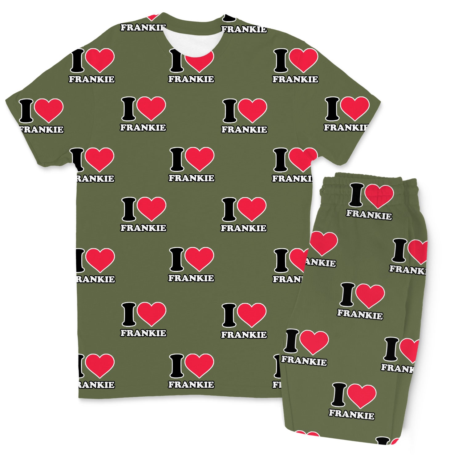 Men's I Heart Name  - Pants Set