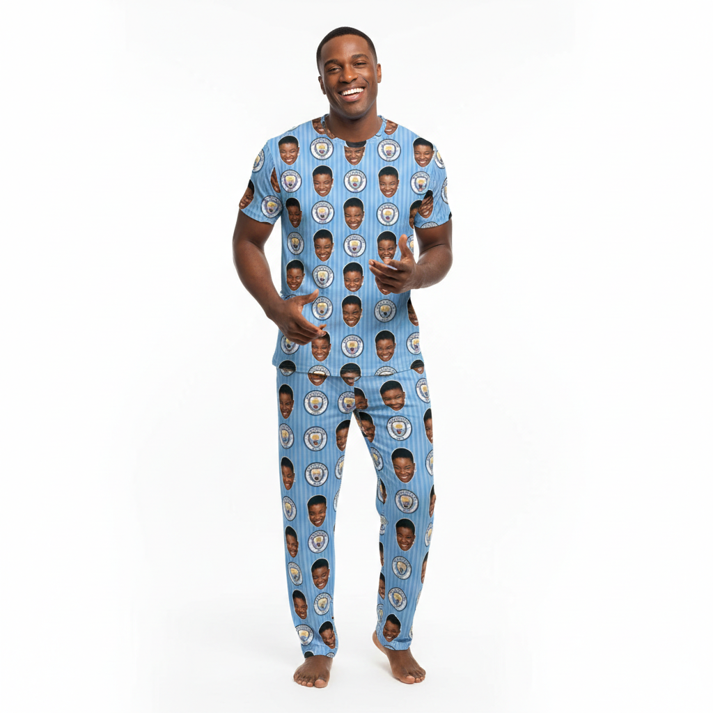 Man City Men's Custom Pajamas - Pants Set