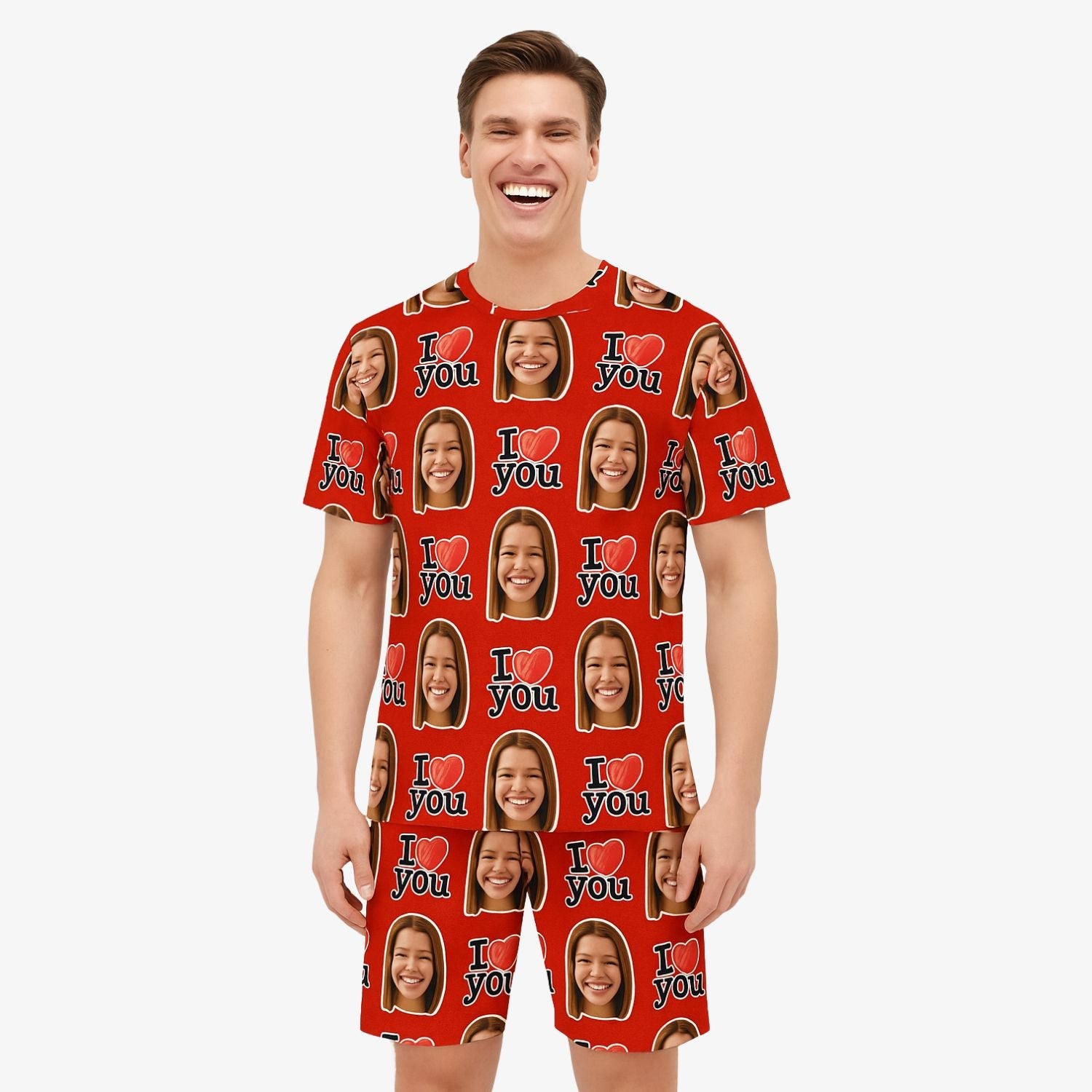 Men's I Heart You Custom PJs - Shorts Set