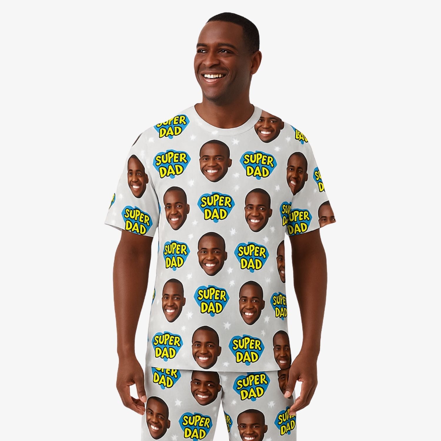 Men's Super Dad Custom PJs - Shorts Set