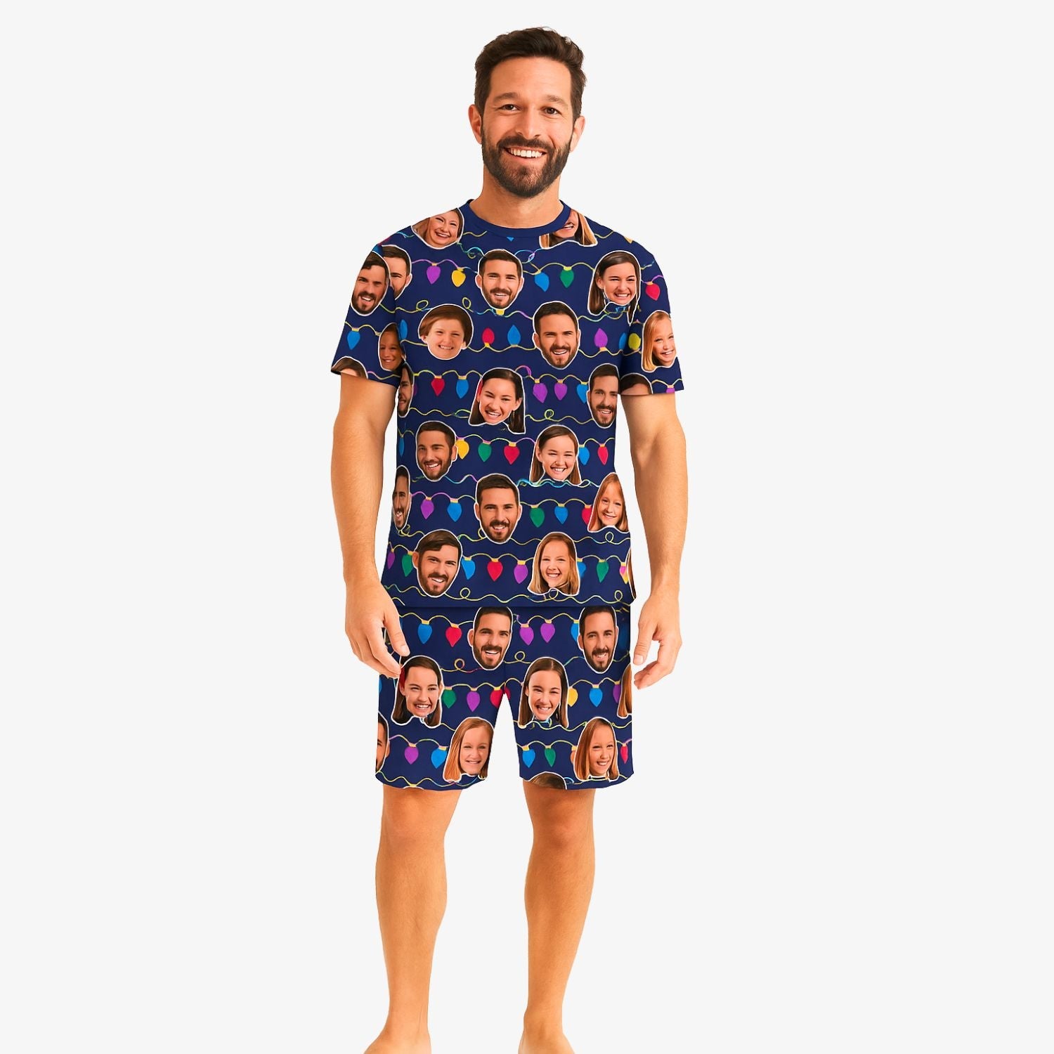 Men's Christmas Lights Custom PJs