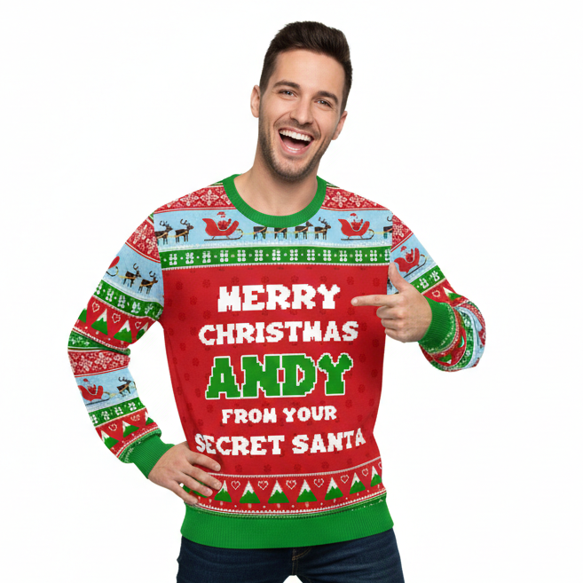 Merry Christmas From Your Secret Santa Personalized Christmas Sweater