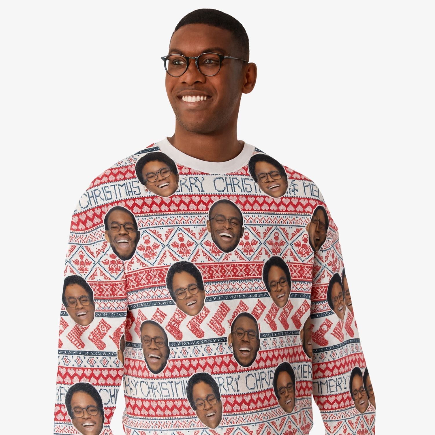 Your Face Merry Christmas Nordic Funny Festive Jumper